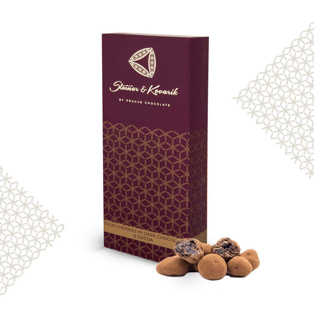 Candied Cherries in Dark Chocolate with Cocoa, 150 g dragees