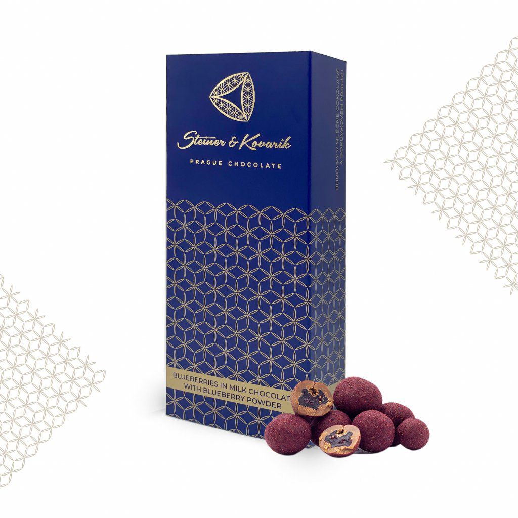 Blueberries in milk chocolate and blueberry powder, 150 g
